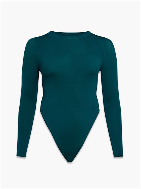 Seamless Long-Sleeve Bodysuit Teddy in Green | SAVAGE X FENTY