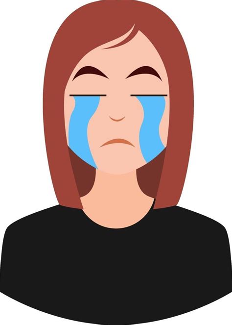 Crying girl emoji, illustration, vector on white background 12269231 ...