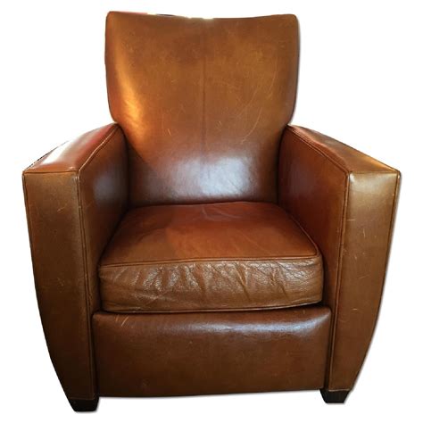 Crate & Barrel Streeter Leather Recliner - AptDeco