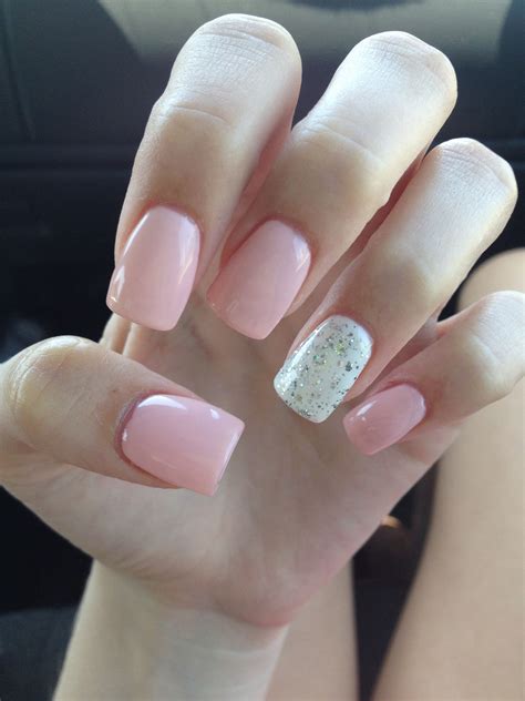 Light Pink And White Nail Designs