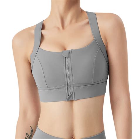 Joau Front Closure Sports Bra for Women Wireless Padded Medium Support ...