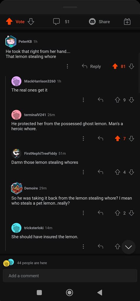 Lemon stealing whore : r/BrandNewSentence