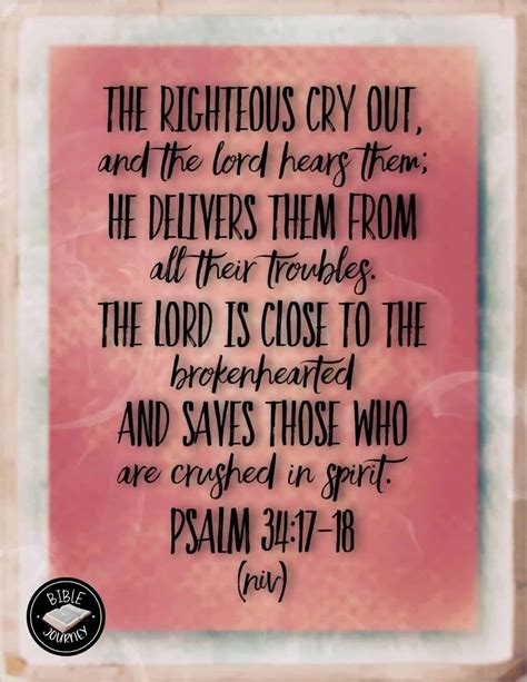 Psalm 34:17-18 NIV - Picture Bible Verse