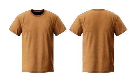 plain brown t-shirt mockup template, with views, front and back ...