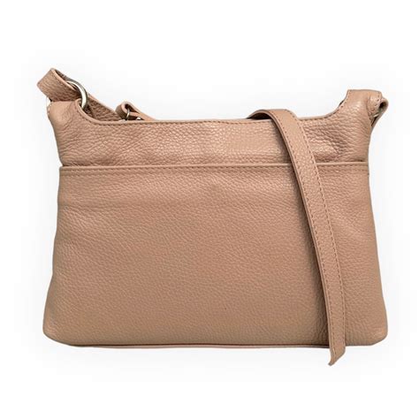 Geanta messenger, Moranti, Piele naturala, Nude - eMAG.ro