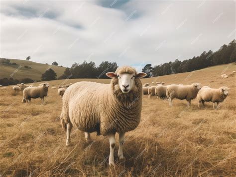 Premium AI Image | Sheep in a pasture
