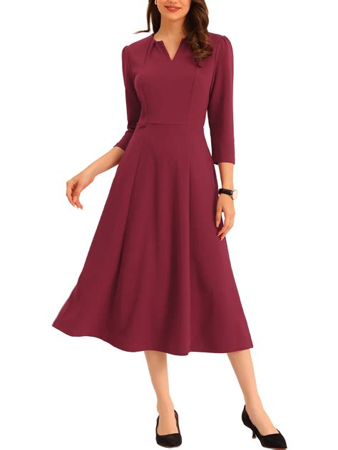 INSPIRE CHIC Women's Work Dress A Line Elegant Outfits Midi Dress XL ...