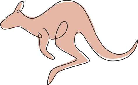 Kangaroo Jumping Outline