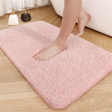 Amazon.com: Color&Geometry Light Pink Bathroom Rugs 16"x24",Small ...