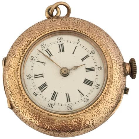 14 Karat Yellow Gold Watch Fob Locket at 1stDibs