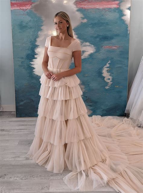 Modest Wedding Dresses - fashionable, modern, trend-setting | Modest wedding dresses, Tiered ... - simple square neck wedding dress