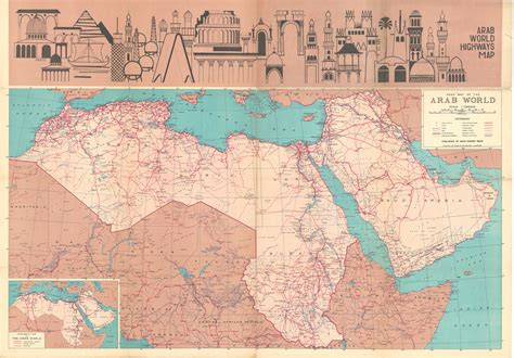 Arab World Highways Map. Road Map of the Arab World. de Rashdan, A. M. | Antiquariat INLIBRIS ...