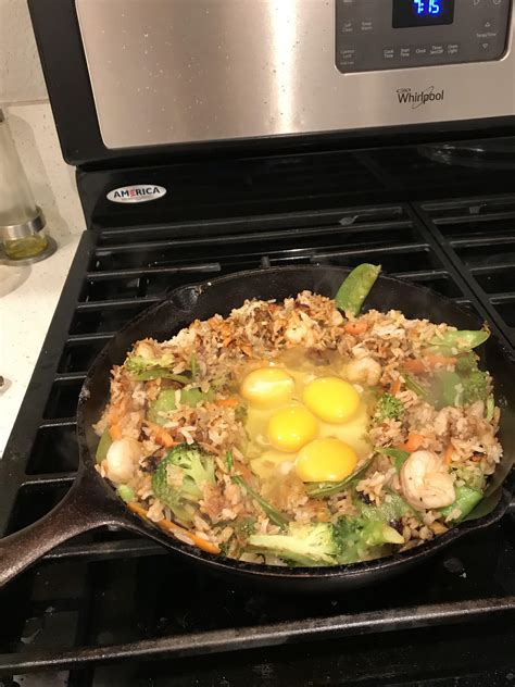 Make a well in your fried rice to scramble eggs. : r/foodhacks
