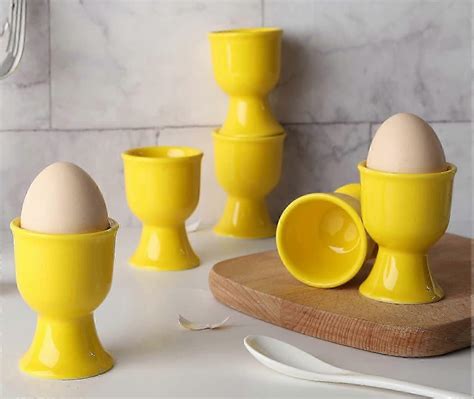 SBSG Ceramic Egg Cups Set of 6 Porcelain Egg Stand Holders for Soft ...