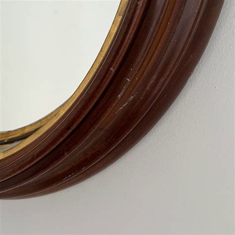 Mahogany Parcel Gilt Antique Round Mirror