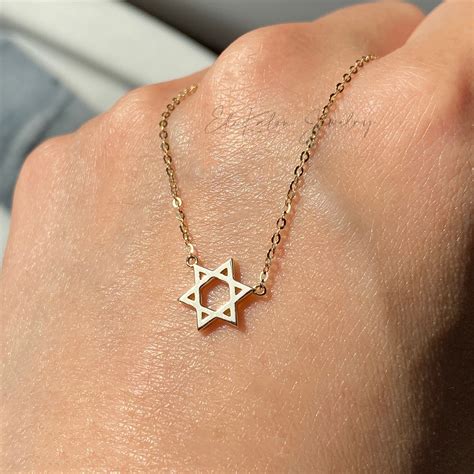 14k Gold Necklace Star of David Necklace Magen David Magen - Etsy Canada