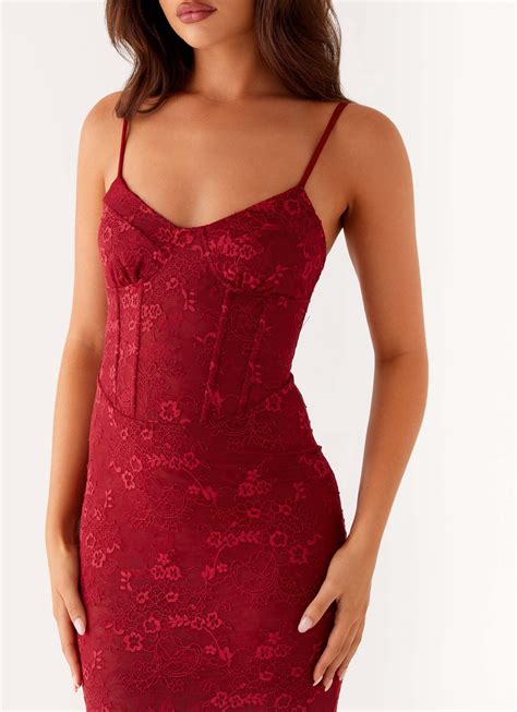 Rosa Corset Maxi Dress - Red – Peppermayo