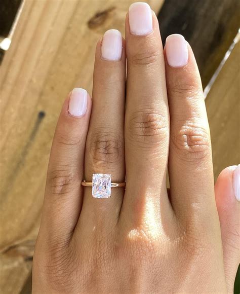2 Ct Rose Gold Radiant Cut Engagement Ring. Diamond Simulant. | Etsy