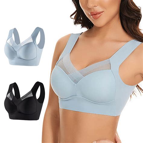 Pxiakgy bras for women Posture Correcting Bra Wireless Push Up Comfort ...