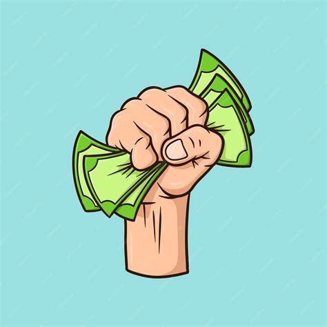 Premium Vector | Holding money cartoon vector illustration