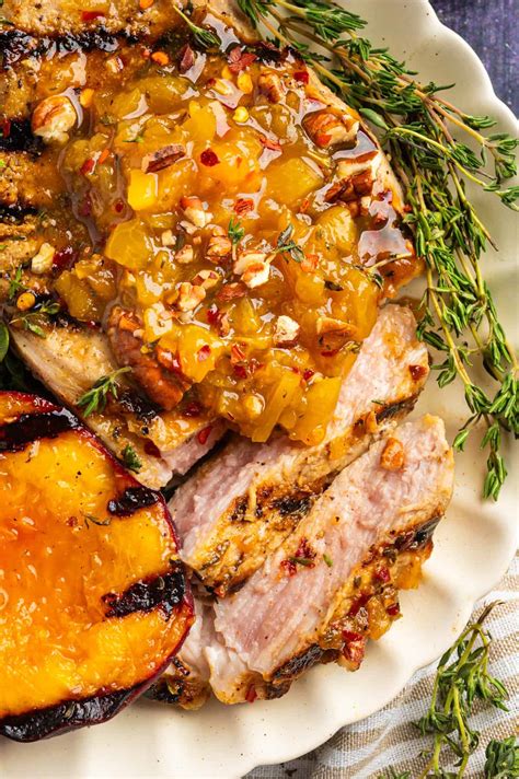 Glazed Pork Chops with Peaches and Bourbon Glaze - Julia's Album