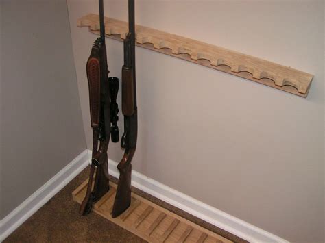 12 gun - wood closet gun rack with floor rest - Solid Oak | eBay