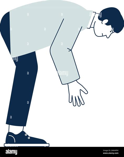 Bent over man icon. Person looking down Stock Vector Image & Art - Alamy