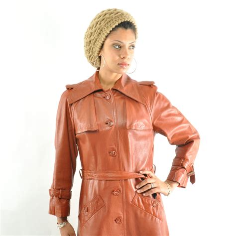 70s Leather Coat Foxy Brown Lives Vintage 70s Leather | Etsy | Leather ...