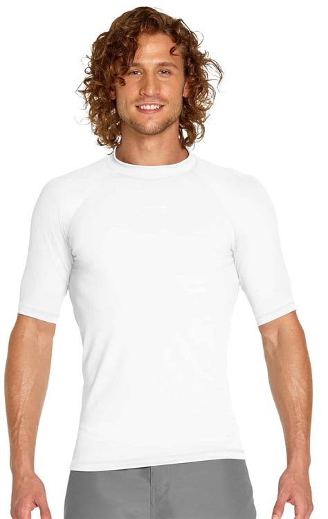 Men's Short Sleeve Rash Guard - White - Wet Effect, Inc.