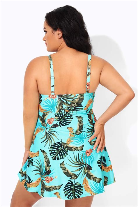 Sweetheart Neckline Print Tie Front Underwire Swimdress - Meet.Curve ...