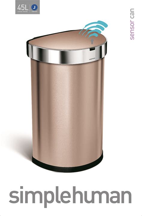 45L Semi-Round Sensor Can, Brushed - Simplehuman | Simplehuman, Trash ...