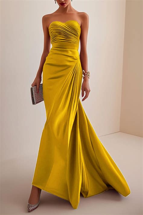 Formal Prom Strapless Dress Red Ruched Full Skirt Maxi Gown in 2025 ...