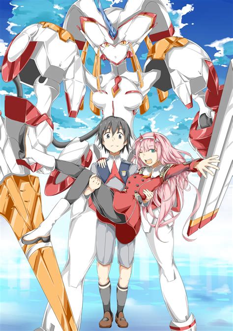 zero two, hiro, and strelizia (darling in the franxx) drawn by maru ...
