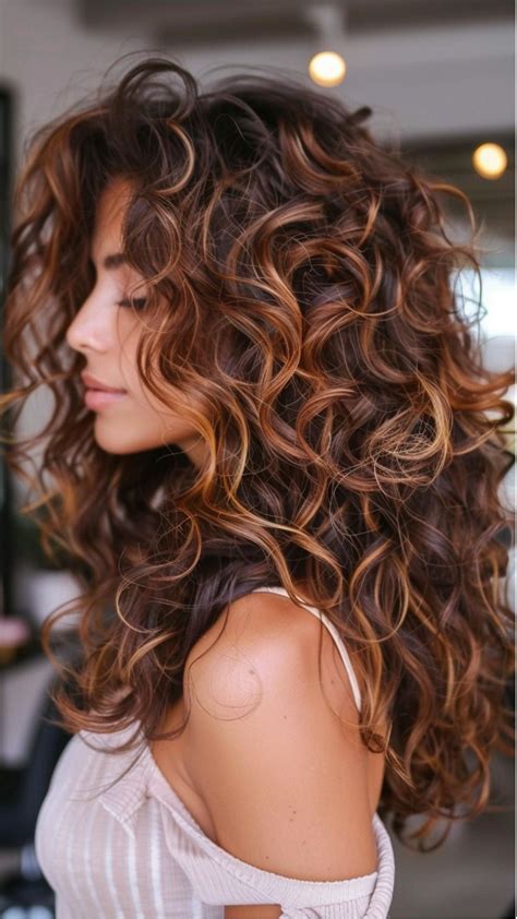 Caramel Highlights Curly Hair