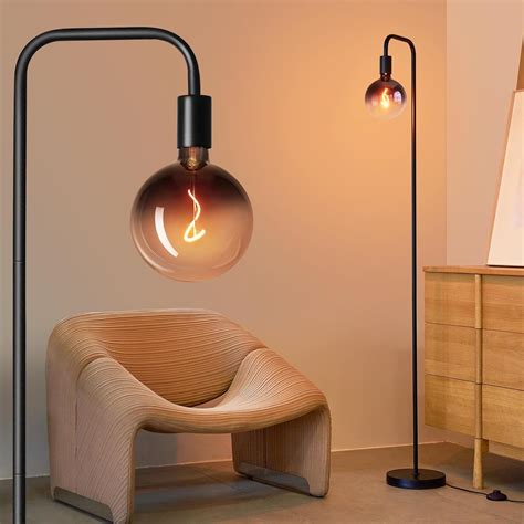 ONEWISH Floor Lamp for Living Room - Minimalist Industrial Standing ...