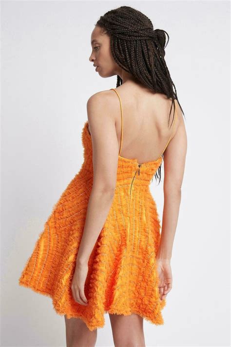 Aje. Utopia Ruffle Mini Orange Dress Size 8 - AirRobe