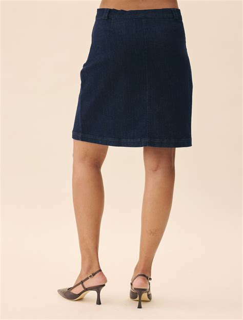 Denim A-line Skirt Midnight Blue - Midnight Blue | Djerf Avenue