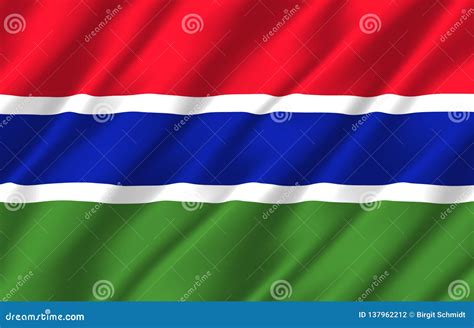Gambia Realistic Flag Illustration. Stock Illustration - Illustration ...