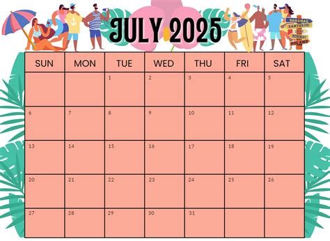 Printable July 2025 Calendar Free Picture - Free download and print for ...
