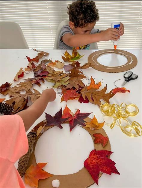 Fall leaf wreaths in 2025 | Fall crafts for kids, Fall arts and crafts ...