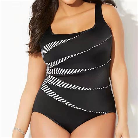 Gymvis Womens One Piece Swimwear Plus Size Womens Tummy Control Swim ...