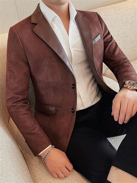 Men’s Versatile Splice Slim Fit Suede Blazer - SuedeBlazer® Official ...