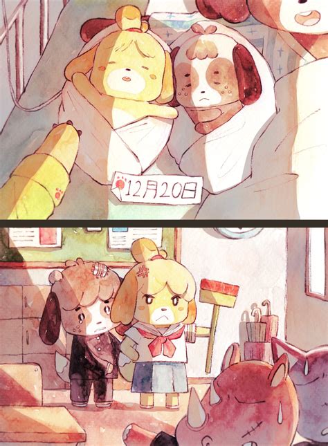 isabelle and digby (animal crossing) drawn by neulbaram | Danbooru