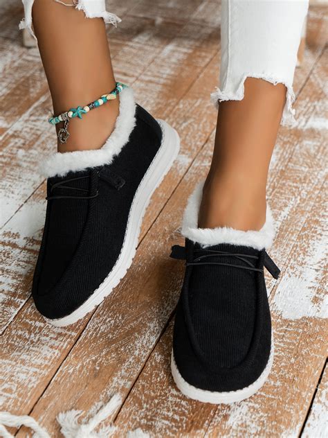 SIMANLAN Winter Shoes for Women Ladies Warm Slip On Ankle Booties Plush ...