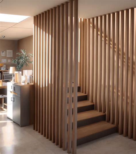 Cloison Amovible Claustra Hetre Ajouré 7 Lames - H 140 x L 80 x P 7 cm ...