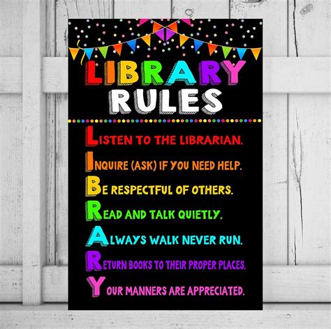 The Hygge Life Library Rules Poster Kids Rules Philippines | Ubuy