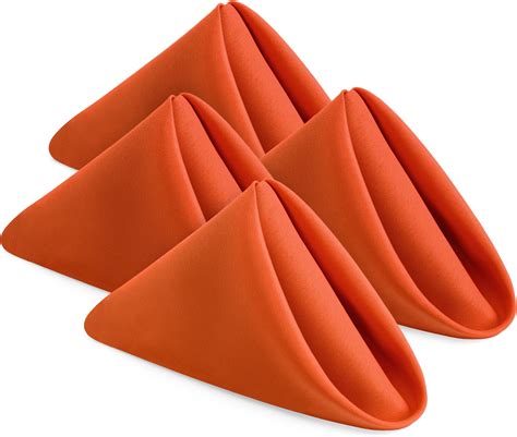 Amazon.com: Avalon Kitchen Cloth Napkins Pack of 24 - Orange Napkins 17x17 Inches Linen Napkins ...