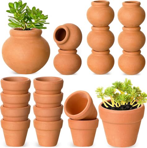 Amazon.com: Gerrii 20 Pcs 0.9'' 1.2'' Terracotta Pot Small Mini Clay ...