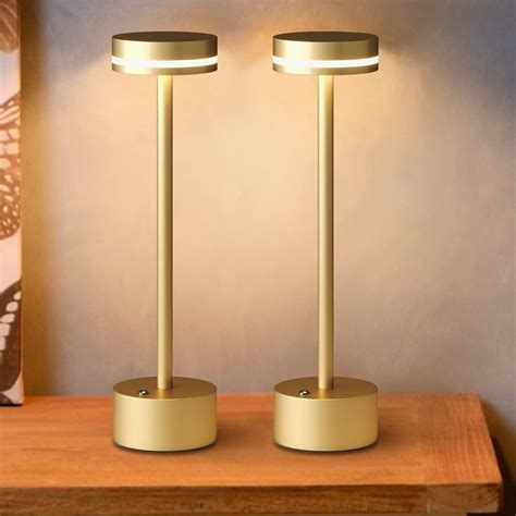 FUNTAPHANTA Modern Rechargeable Cordless Table Lamp, Aluminum Shell ...