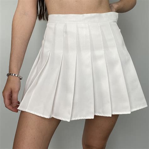 Pleated Tennis Mini Skirt White with Skort Shorts Feature | Etsy